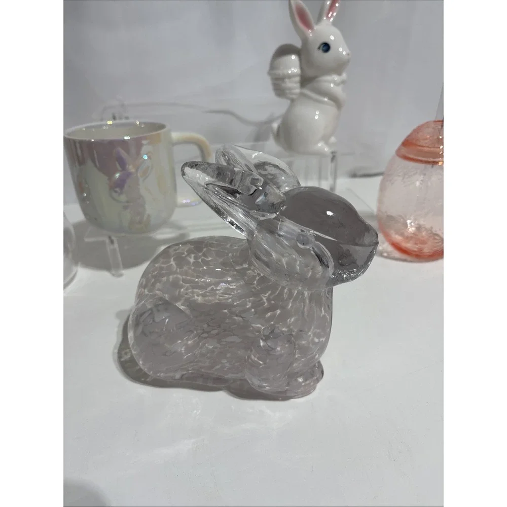 New Target Spritz Easter Lot Iridescent Pearl Bunny mug Figurine Glass Bunny Cup
